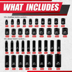 3 8  Socket Set Impact Sae metric Deep   Shallow  64pcs Cr-v Steel  6 Point