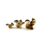 Vintage 1960 s Miniature Bone China Family Of Brown Squirrel