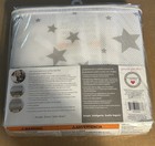 Breathable Baby Gray Colored Mesh Crib Liner White With Gray Stars New