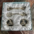 Baby Collection Keepsake Box  First Curl First Tooth Spoon Fork   Satin Lined