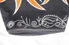 Boho Made In Nepal Black Orange Embroidered Crossbody Cotton Bag