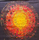 Hans Jurgen Schobel 1970s Danish Jute Tapestry Textile Wall Hanging Op Art 36in