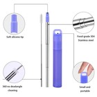 -reusable Metal Straws 6 Pack Collapsible Stainless Steel Straw travel Straw    