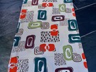 1950   s Space Age Pattern Cortez Tiki Atomic Mid Century Barkcloth Vintage Fabric