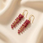 Pink Ruby Faceted Shaded Beads Drop And Dangle Earrings