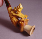 Vintage Meerschaum Amber Carved Pipe Bird      09 