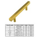 Gold Satin Brass Brushed Modern Cabinet Handles Pulls Kitchen Hardware Stainless