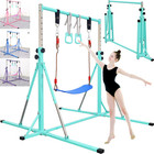 Foldable Gymnastics Bar 5ft Adjustable Kids Training Bar For Ages 3-15 Home Gym