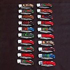 Set Of 20pcs  Handmade Damascus Folding Knives  Colored Wood Handle   Sheaths