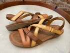 Earth Origins Yellow Brown Multi Leather Strappy Sandals Brandi New