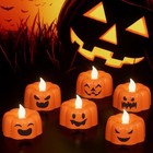 Halloween Small Pumpkin Flameless Tealight Candles With 6h 1-pumpkin Lights