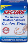Secure Comfort Strips Waterproof Denture Adhesive - Free - Extra Firm Hold Fo   