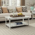 Country Cottage 42-inch Farmhouse Coffee Table With Storage Shelf And White A   