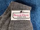 Vtg Socks Sox Knee Hi 9-11 Featherpuff Acrylic Bonnie Doon Nos Usa Gray 1980s
