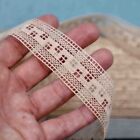 Vintage French Cotton Lace Trim - Antique Bobbin Lace Trim For Diy Projects