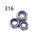 316 Stainless Steel Din985 Nylon Insert Lock Nuts Hex Nylock Nut