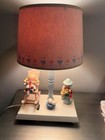 1970s Vintage Wooden Nursery Baby Lamp Oh Little Playmate Rocks Cat 16    As Is
