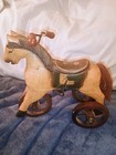 Vintage Wooden Horse Pull Toy On Wheels  Age 1-2 Years  3-4 Years