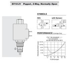 Hydraforce Sv10-21-0-n-00 Solenoid Poppet Cartridge Valve  2-way  Normally Open