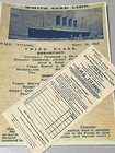 Rms Titanic 1st  2nd  And 3rd Class Menus And 3 Boarding Passes From Night Of Si