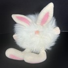 Dakin Fun Farm White Round Hairy Bunny Rabbit Plush Stuffed Animal 1984 Tribble
