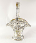 Silver Basket Antique German 800 Sterling W  Glass Insert Pierced Elegant