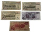 Lot Of 5 Assorted Denomination Vintage Argentina Pesos Paper Money Currency Note