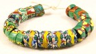 22 Old Venetian Glass Multicolor Millefiori Slice African Trade Beads D1