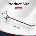 100 Pack 4 Inch Pegboard Hooks  Black 1 4  Heavy Duty