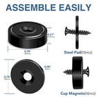 Strong Magnets Heavy Duty 40lb Rare Earth Magnets Black Neodymium Cup 10 Pack