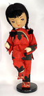 Oriental Folk Doll Fabric Doll 13 5  Tall  Red black Cloths
