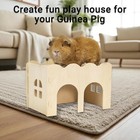 Natural Wood Chew-proof Guinea Pig Hideout  Small Animal House bed For Cage