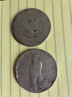 Morgan   Peace Dollar Lot  2 Well Worn  Low Premium 90  Silver Coins See Photos