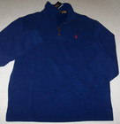 Polo Ralph Lauren Royal Blue Half-zip Sweater Shirt Mens L Red Pon