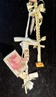 Antique Textile sewing Shaker Chatelaine N Holder awl solingen Scissor 19th Cen 