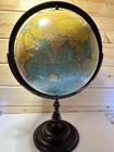 Antique Terrestrial World Globe By Weber Costello 22   h  12   d Wood Base 1930   s