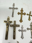 Vintage Lot 33 Cross Crucifix For Rosary Religious Catholic Diff Size