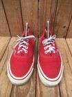 Vtg 90 s Vans Red Canvas Women s Made In U s a Sneakers Usa 9 Uk 6 5