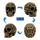 Gothic Skull Head Home Decor - 5 2 Inch Resin Skeleton Skull Halloween Statue   