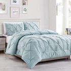 3 Piece Microfiber Comforter Set Pinch Pleat Pintuck Down Alternative Bedding - 