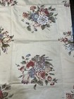 French Antique 5 Floral Cotton  Linen Panels  Large Floral Motifs 19 Th century