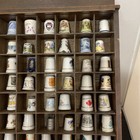 Thimble Collection Lot Of 97 W wooden Case Pre-owned