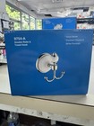 Double Robe And Towel Hook White Porcelain And Polished Chrome Heavy Duty Arora