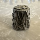 Vtg Pewter Thimble Pumpkin Leaves Images 1  Sewing Thimble Collector