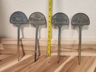 4 Vintage Cast Brass Herb Garden Marker Stakes Rosemary Thyme Sage Oregano