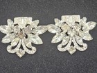 Vintage Unsigned Rhinestone Dress Shoe Clips Pair Silver Tone Art Deco Style
