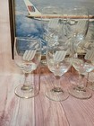 United Airlines Set Of 6 Wine Glass With Boeing 767-200 Photo