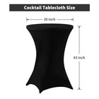  4 Pack 30x43 Inch Spandex Cocktail Cover Stretch Table Cloths 30x43 Inch Black