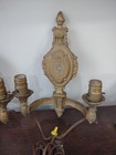 Vtg Pair Of Art Nouveau Double Arm Lamp Brass Sconces Riddle Co  1930s Tested 