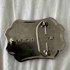 Silver Tone Metal Western Floral Belt Buckle W  One Dollar Coin Center  1 5 